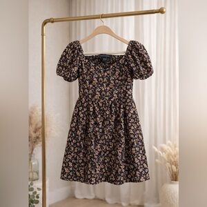 French Connection Black Floral Midi Dress